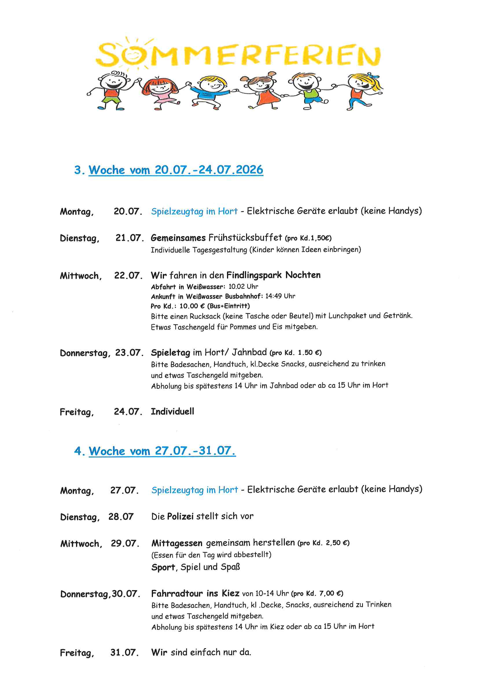 Ferienprogramm Sommer 2026