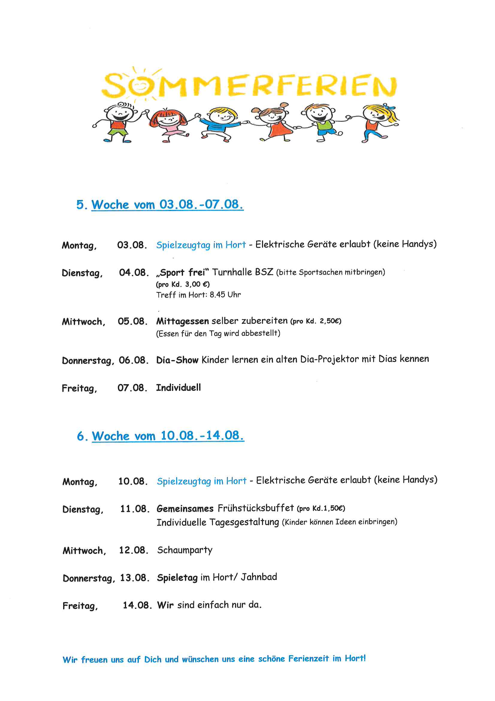 Ferienprogramm Sommer 2026